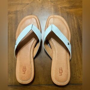 NWOT ~ UGG White Flip Flop Sandals sz 8 1/2